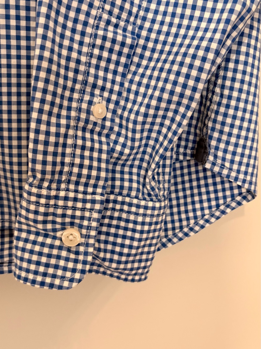 GAP Mens Medium Classic Blue & White Gingham Button-Down Shirt -100% Cotton - Picture 8 of 14